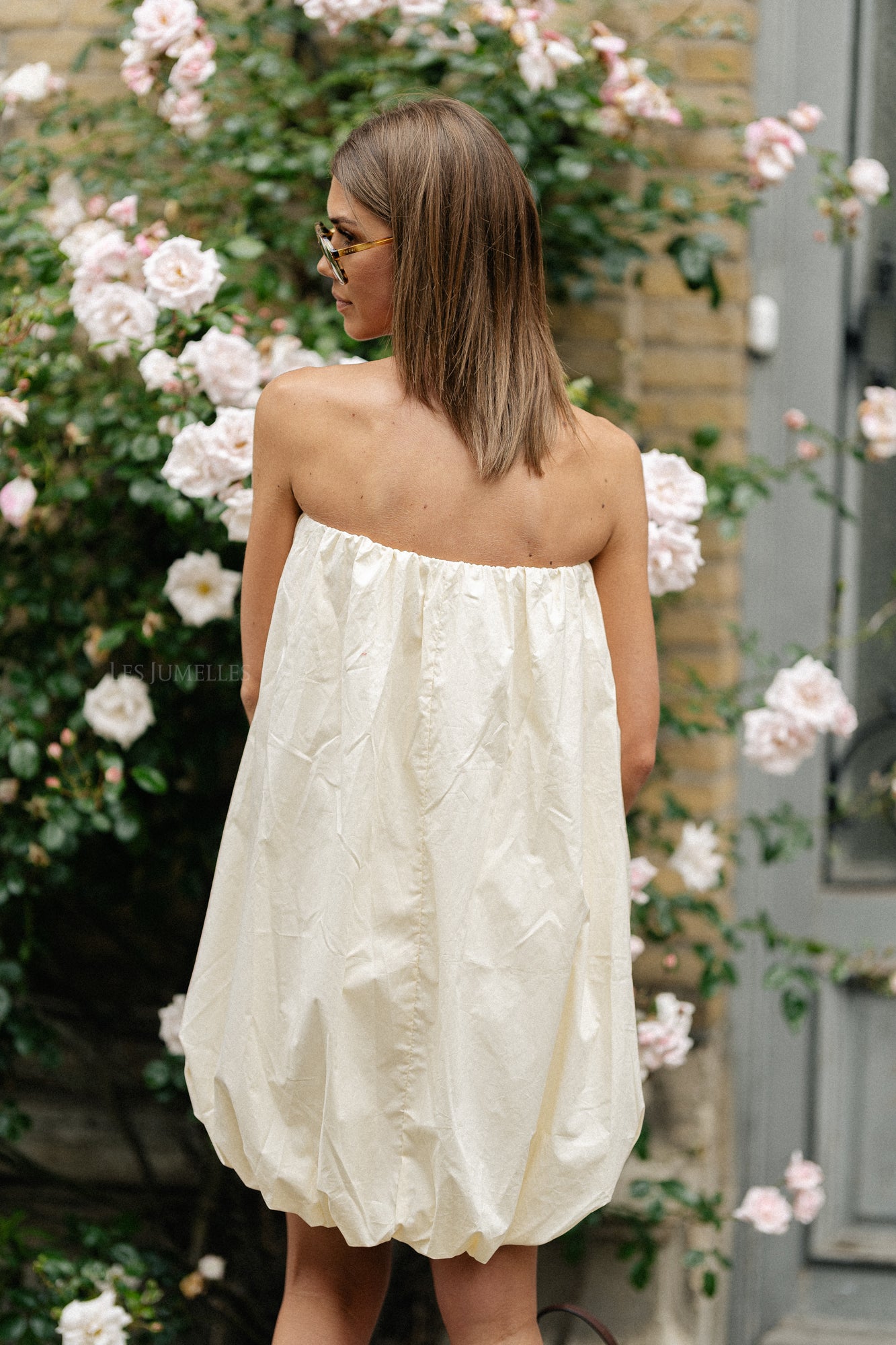 Solange bandeaujurk crème