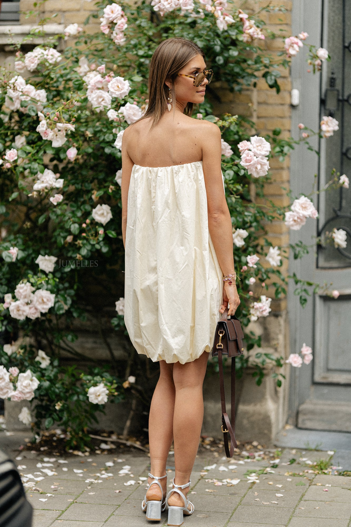 Solange bandeaujurk crème
