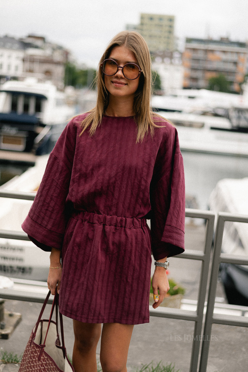 Loena striped skirt burgundy