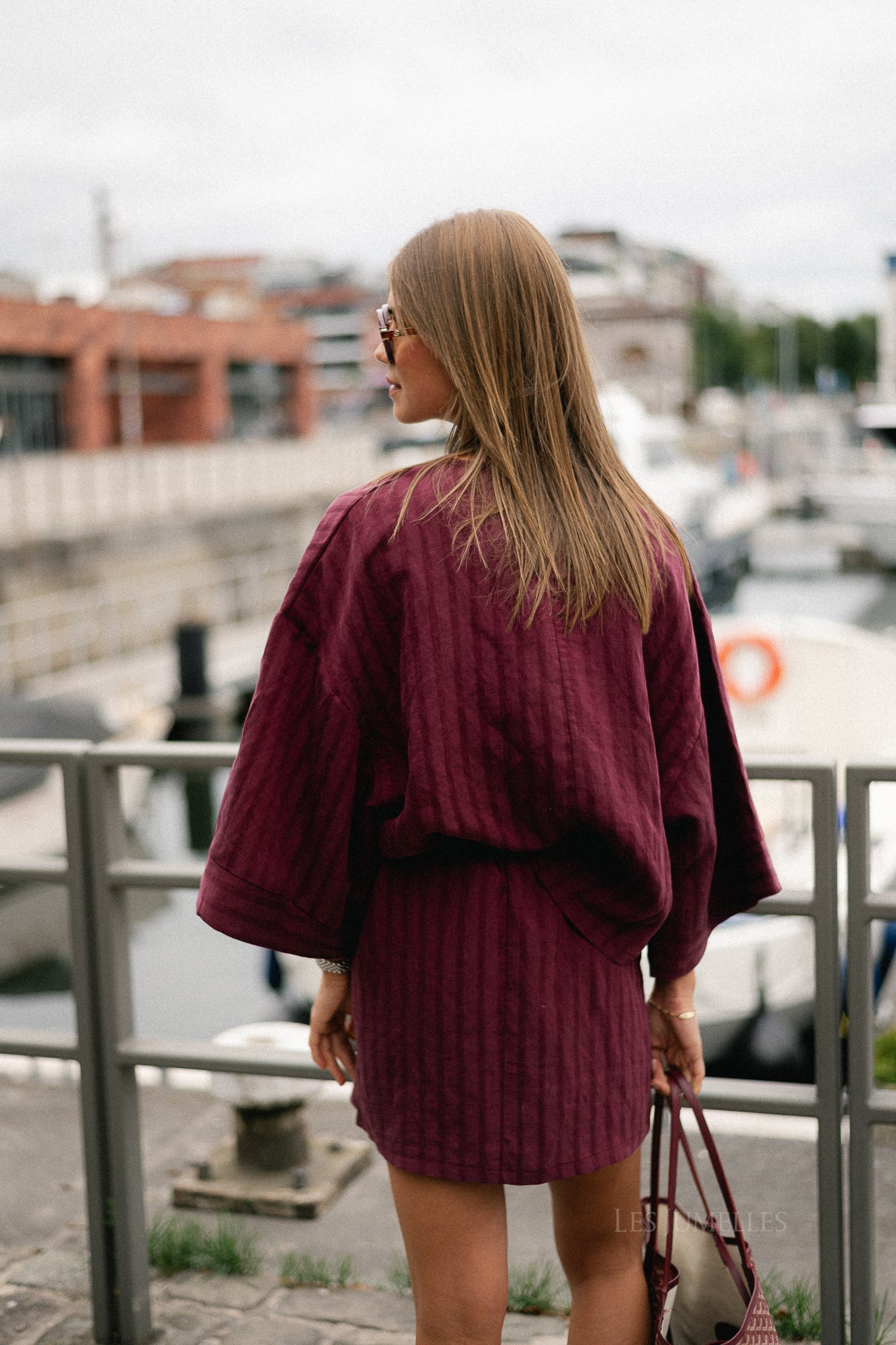 Loena striped skirt burgundy