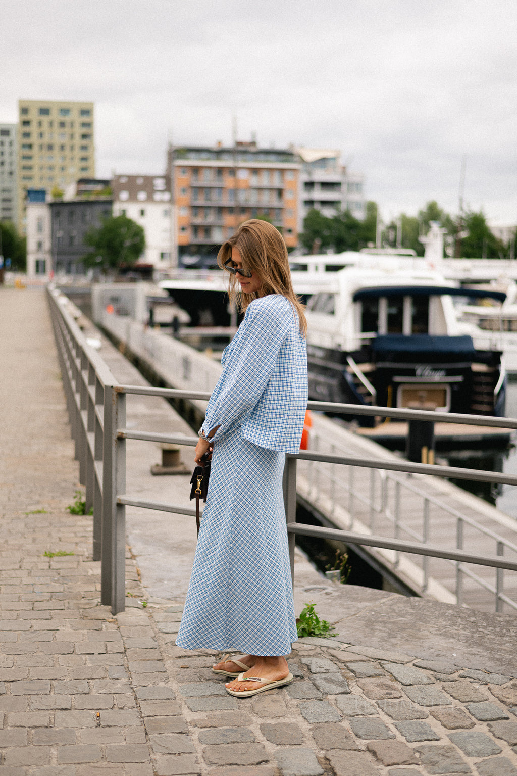 Lianne checkered skirt blue
