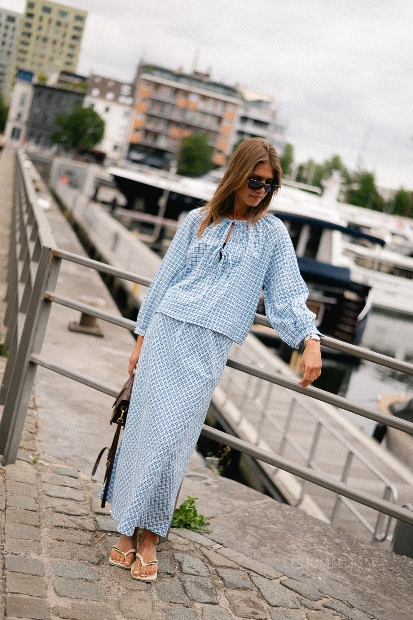 Lianne checkered skirt blue