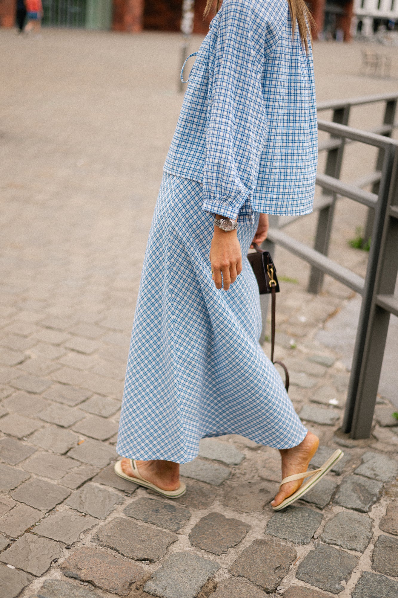 Lianne checkered skirt blue