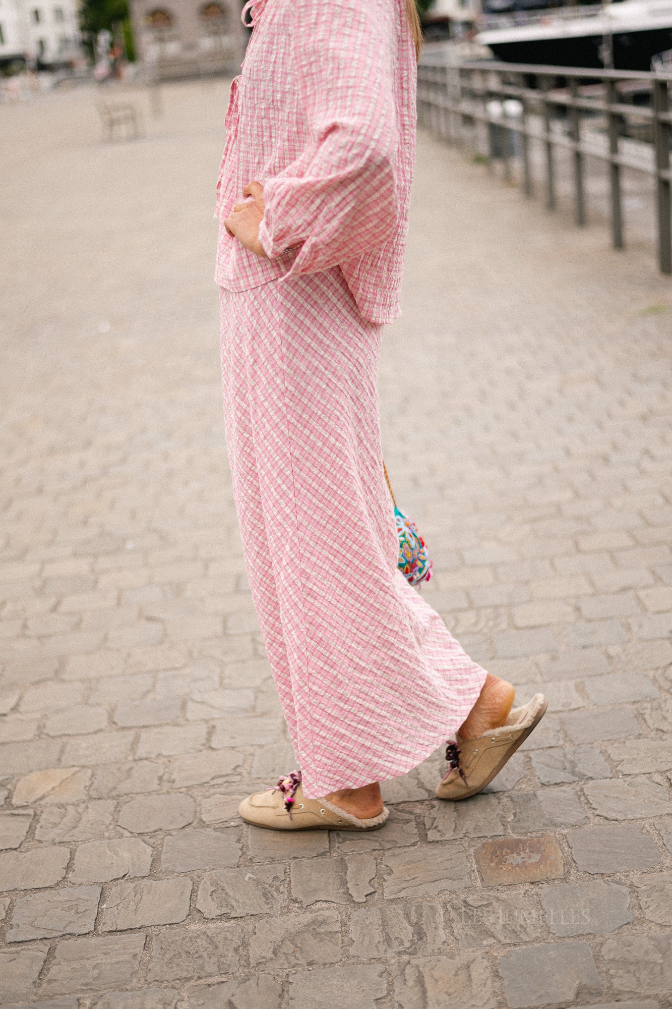 Lianne checkered skirt pink