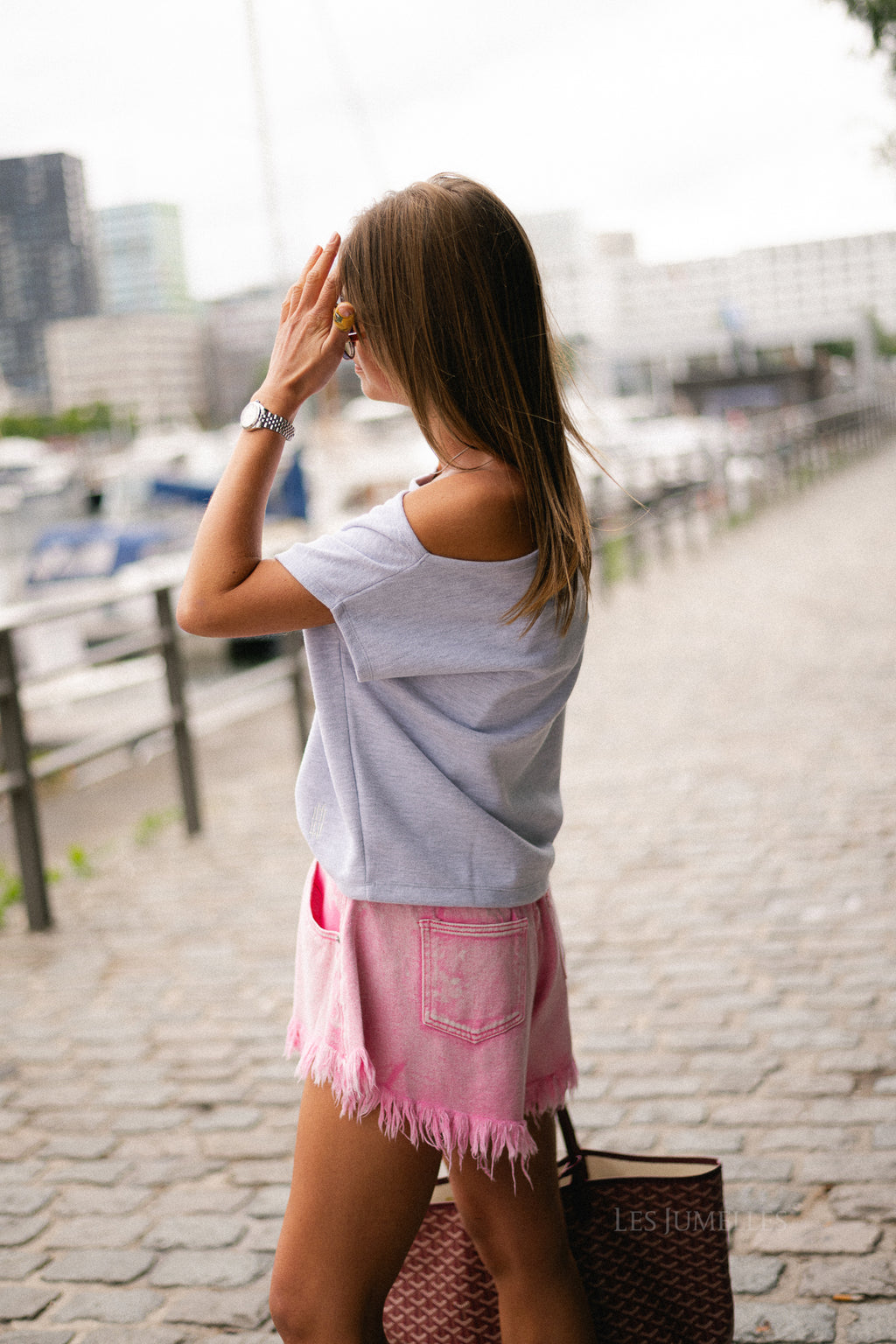 Margot denim shorts washed pink