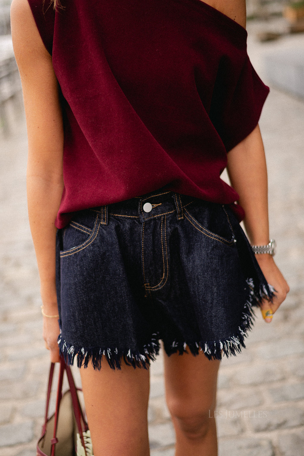 Margot denim shorts dark blue