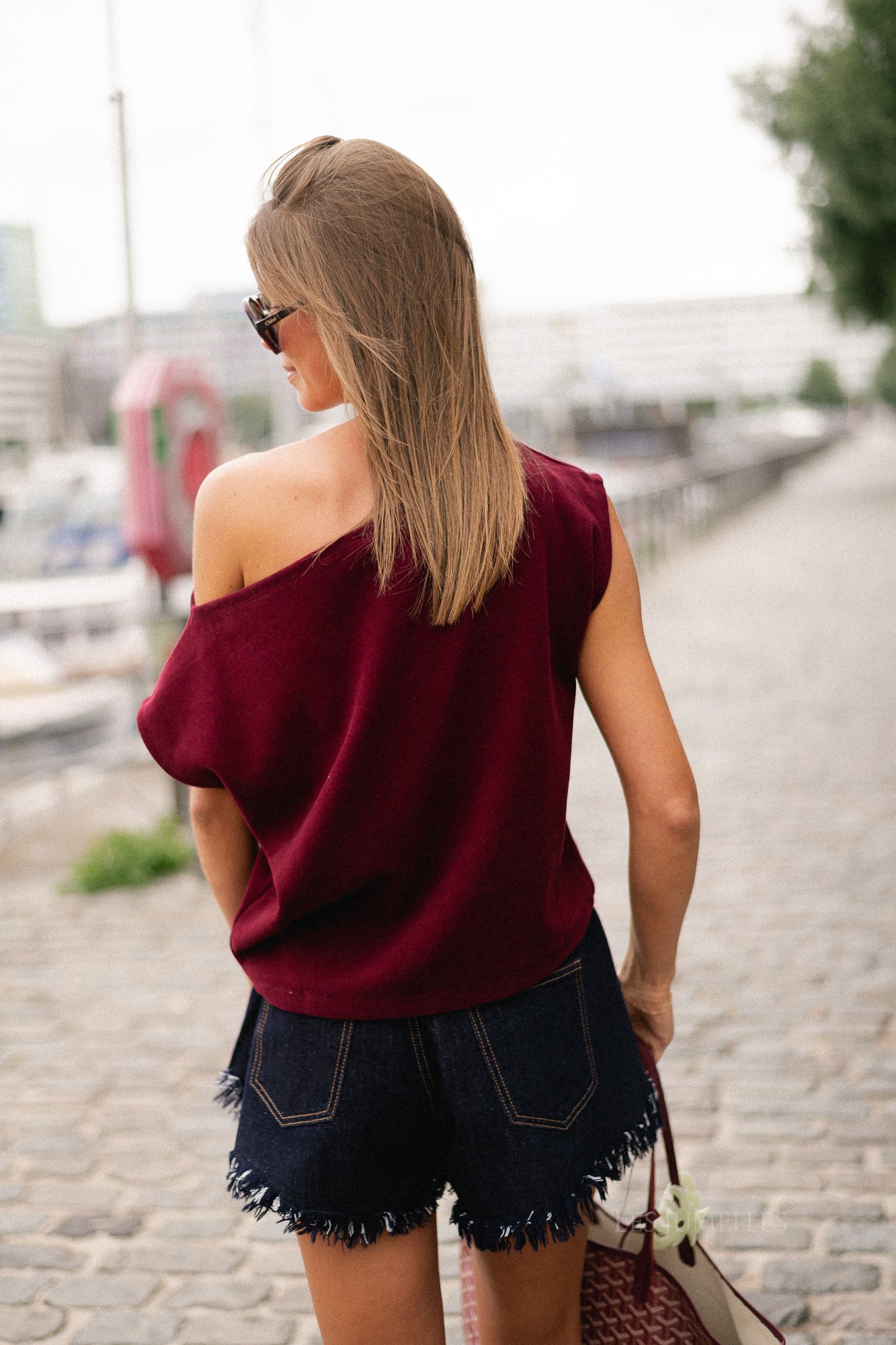 Margot denim shorts dark blue