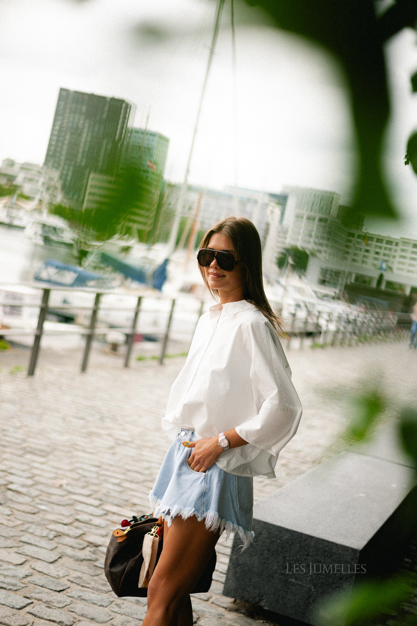 VIJuno 2/4 loose shirt snow white