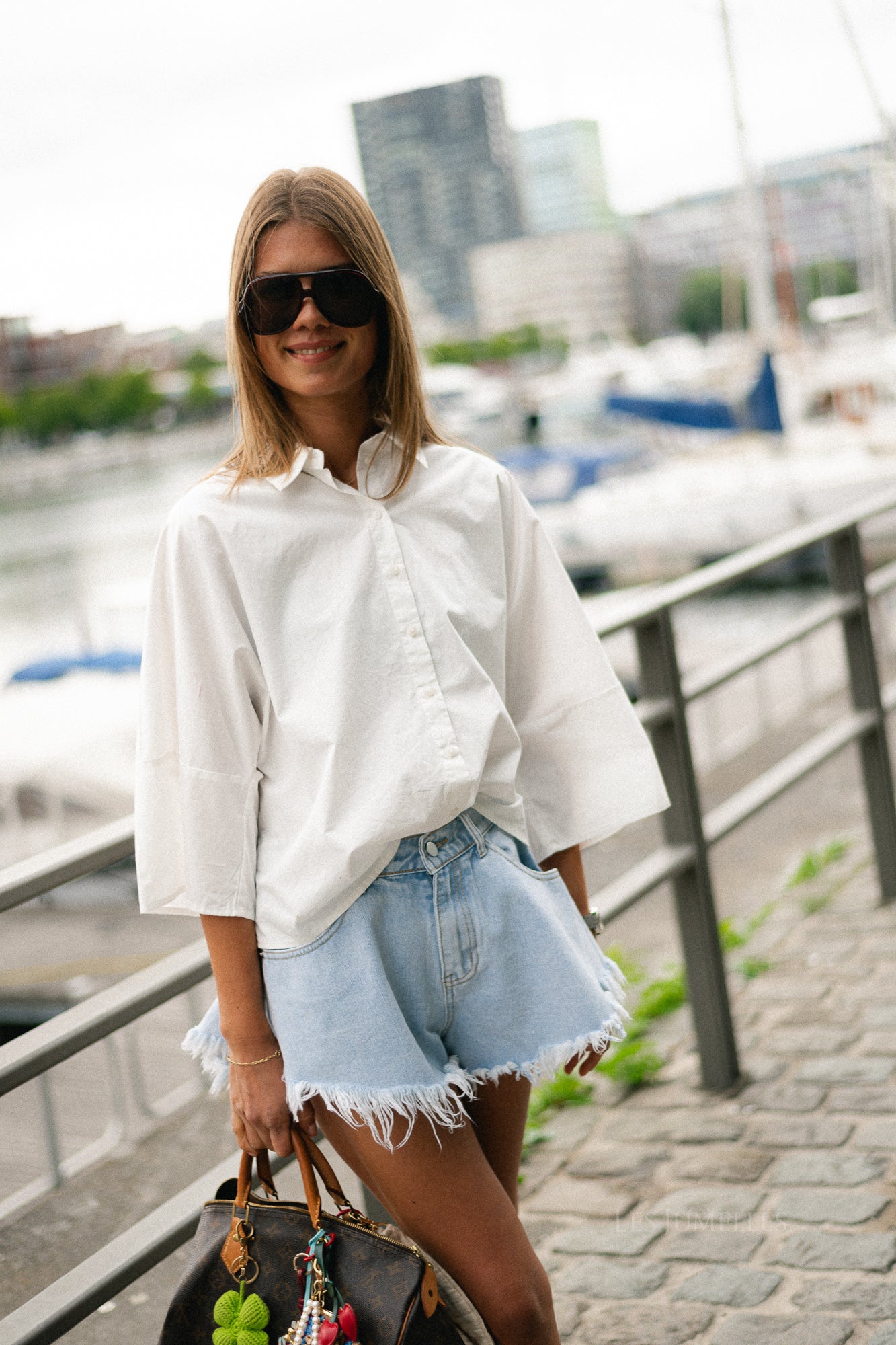 VIJuno 2/4 loose shirt snow white