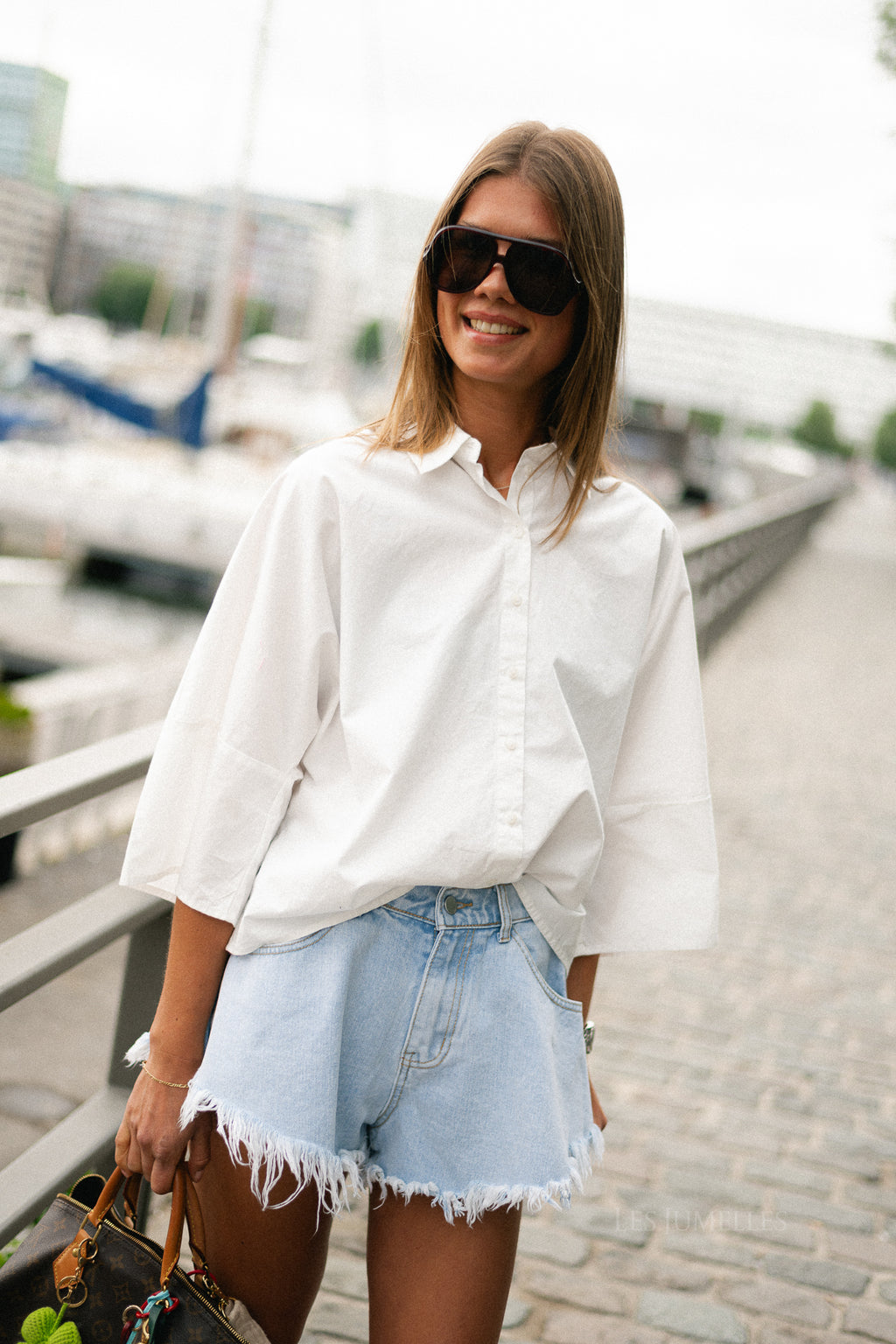 Margot denim shorts light blue