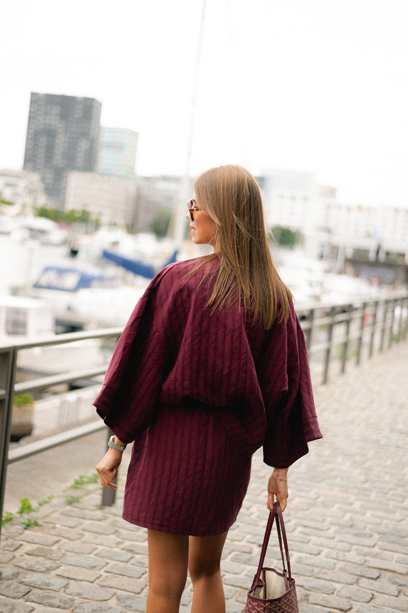 Loena striped blouse burgundy