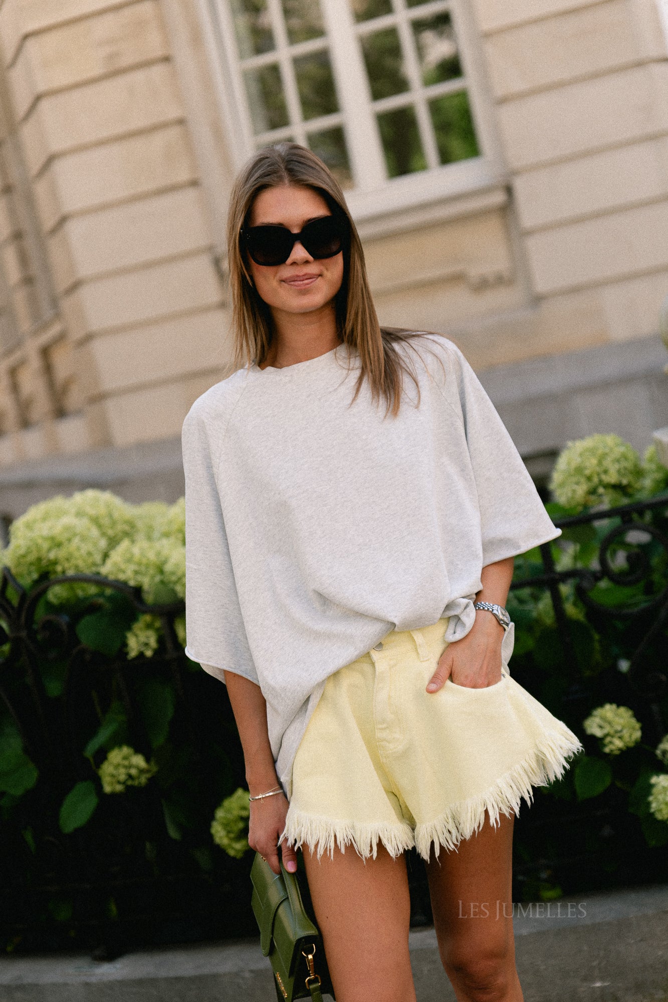 Margot denim shorts light yellow