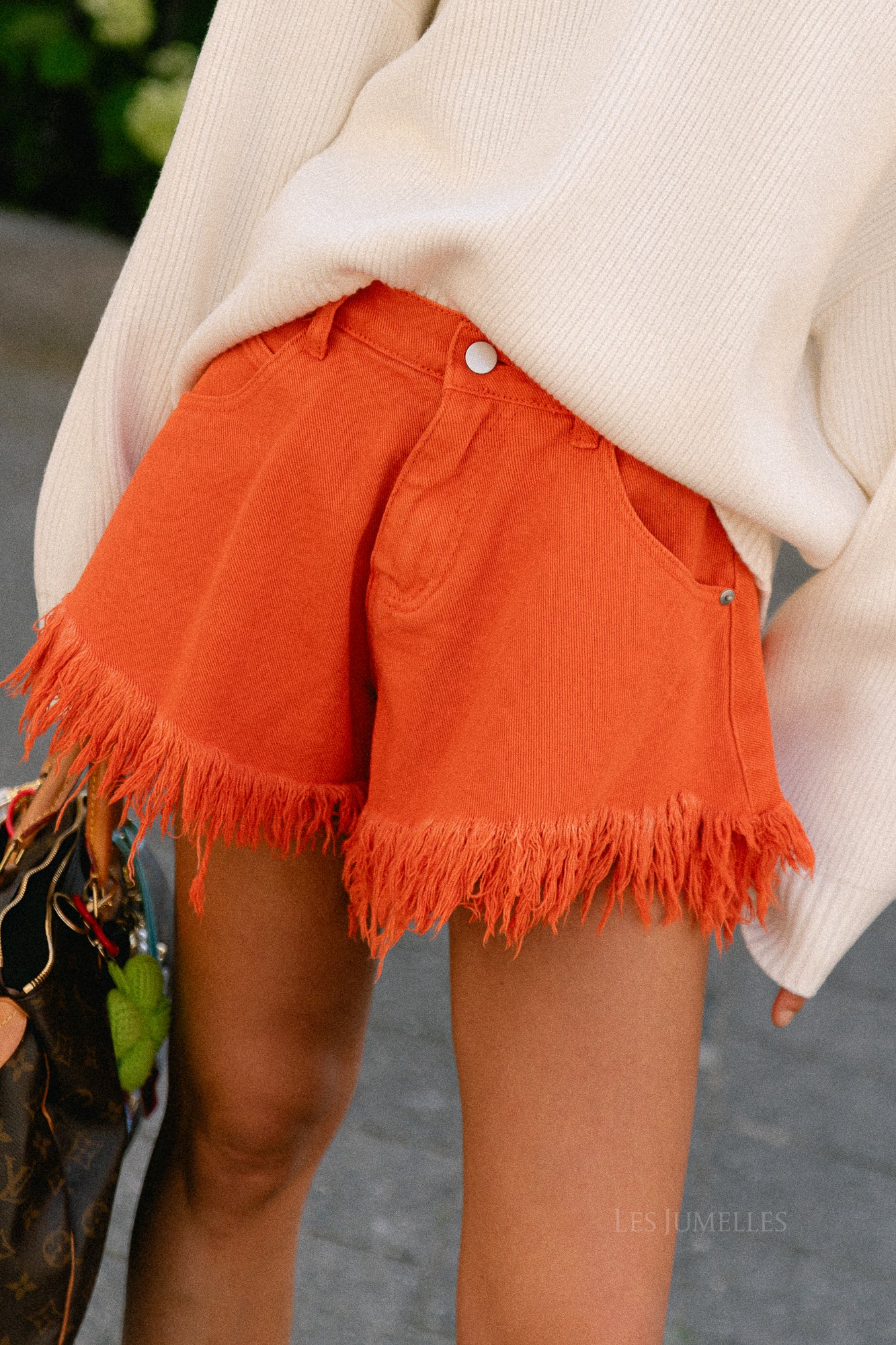 Margot denim shorts orange