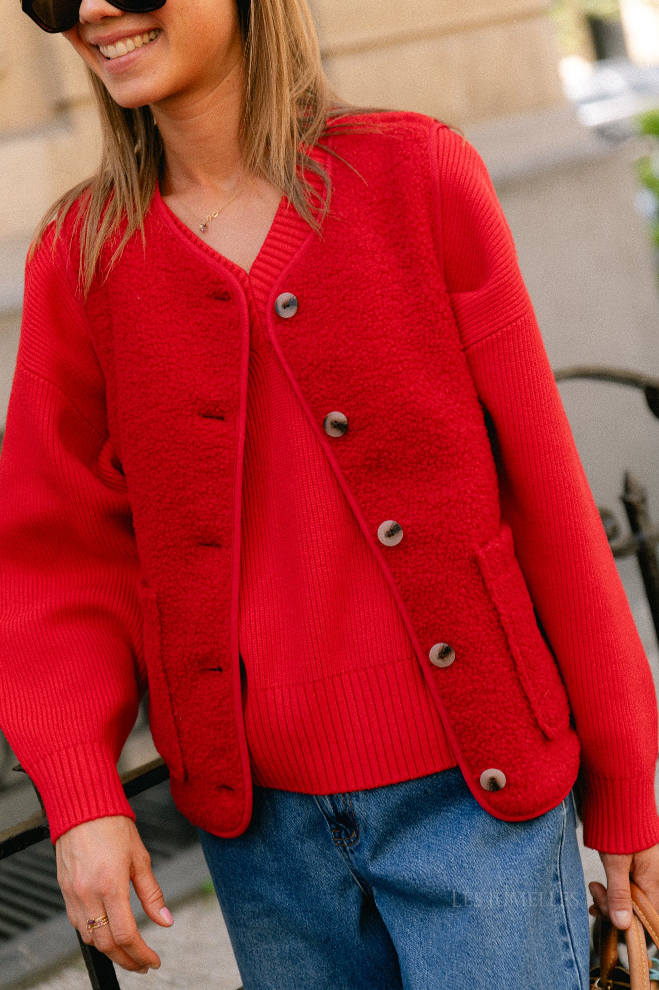 VIAda teddy waistcoat savvy red