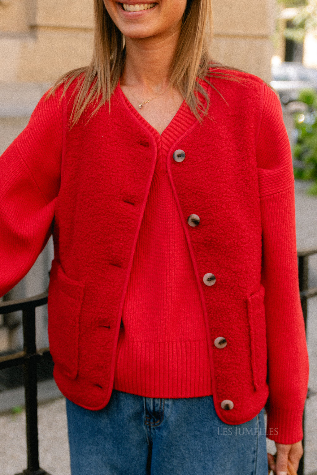 VIAda teddy waistcoat savvy red