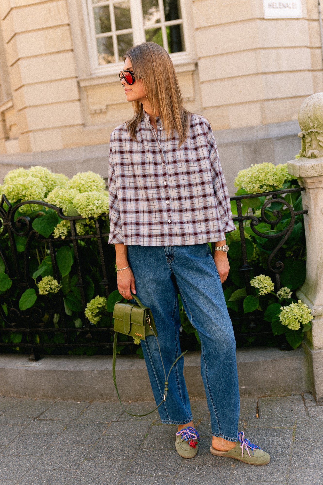 YASKarline 3/4 shirt - story pristine/checks