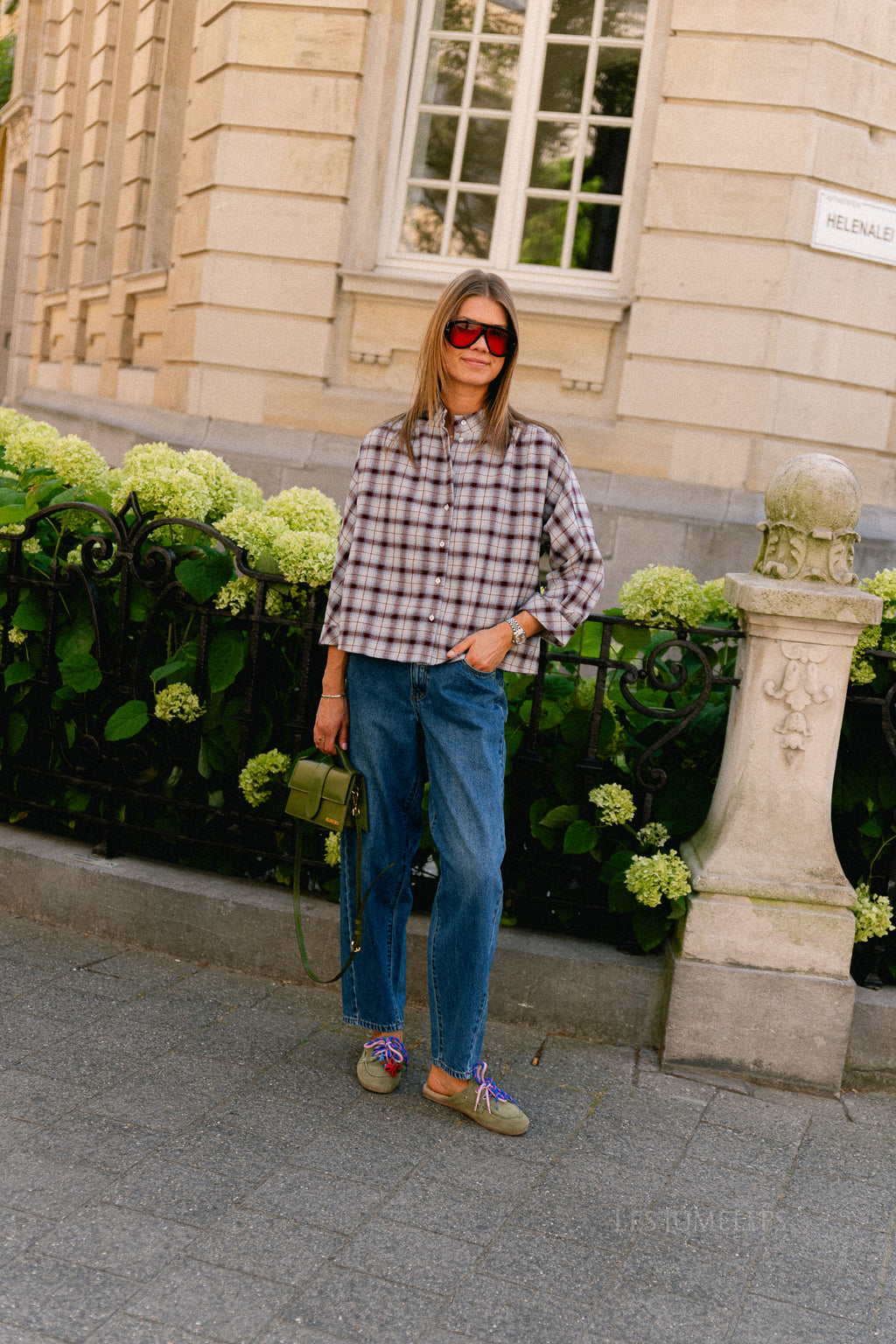 YASKarline 3/4 shirt - story pristine/checks