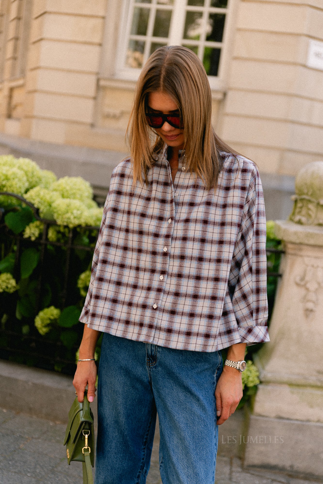 YASKarline 3/4 shirt - story pristine/checks