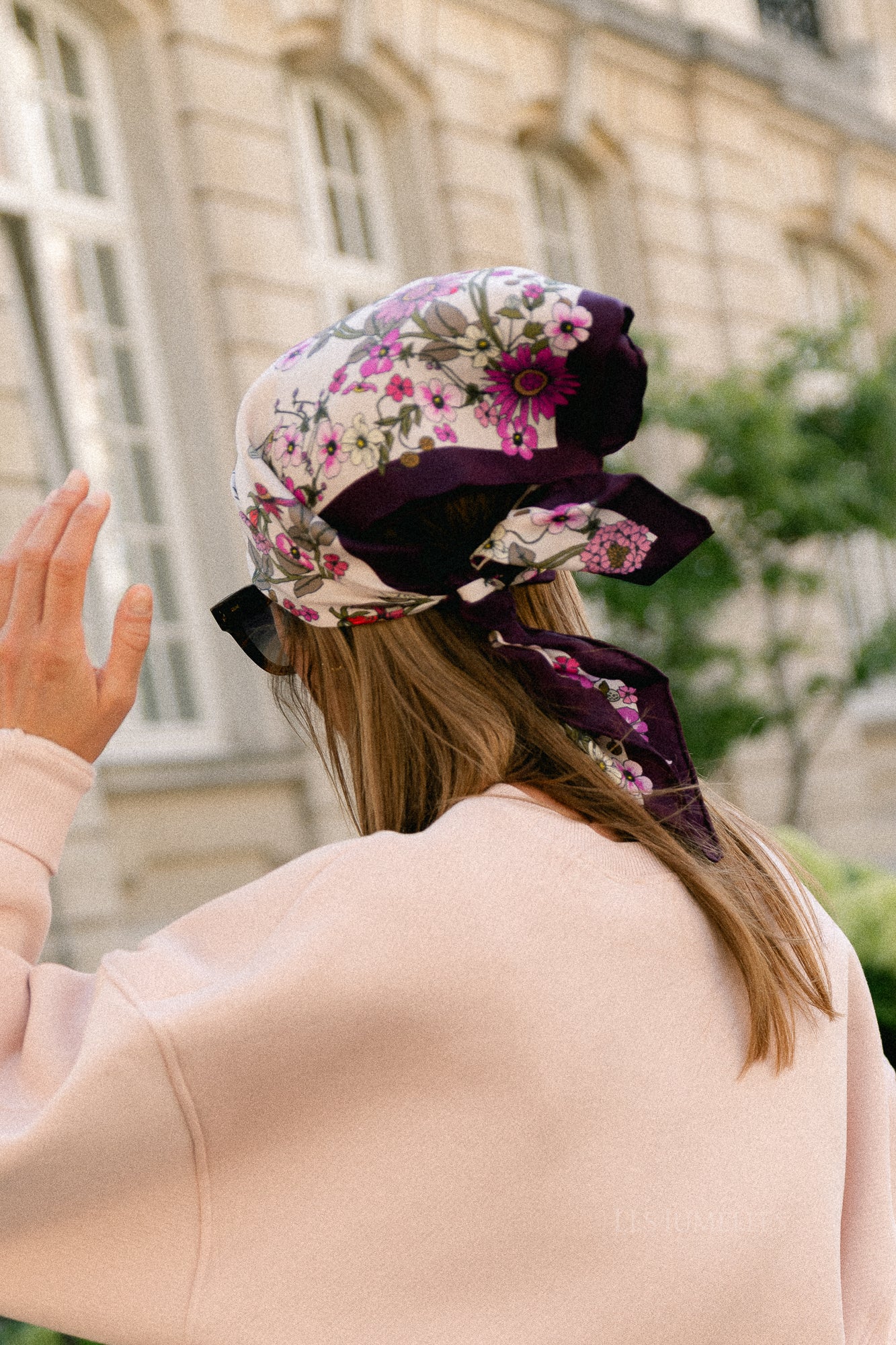 Elyfiora Sia silk scarf cashmere rose