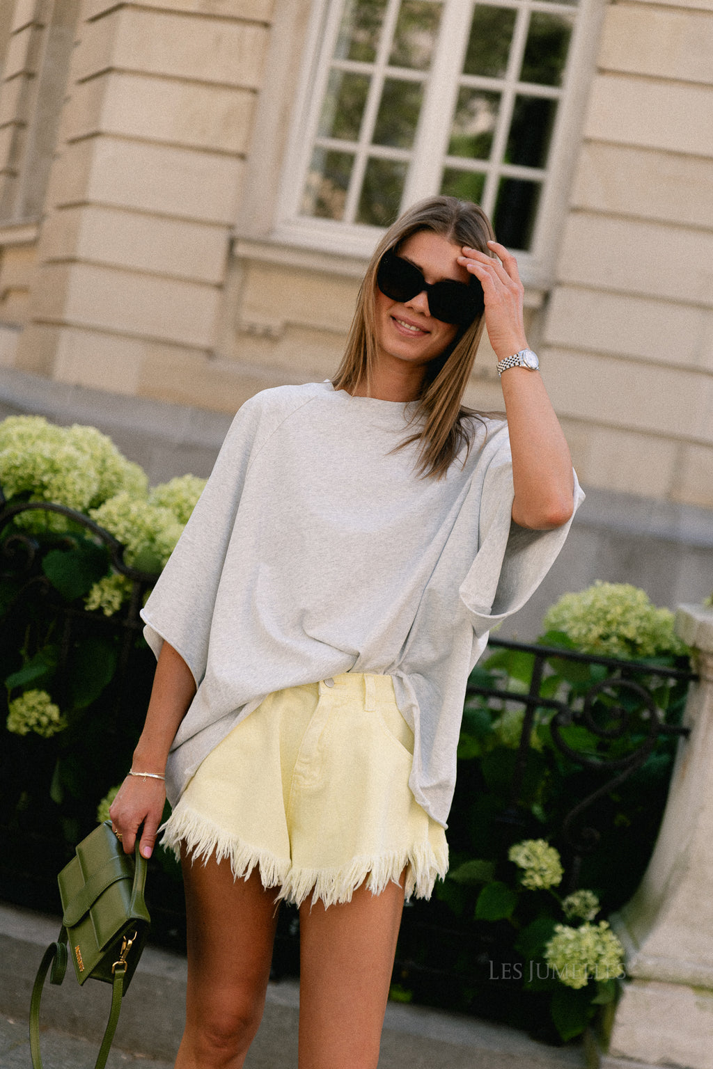 Margot denim shorts light yellow