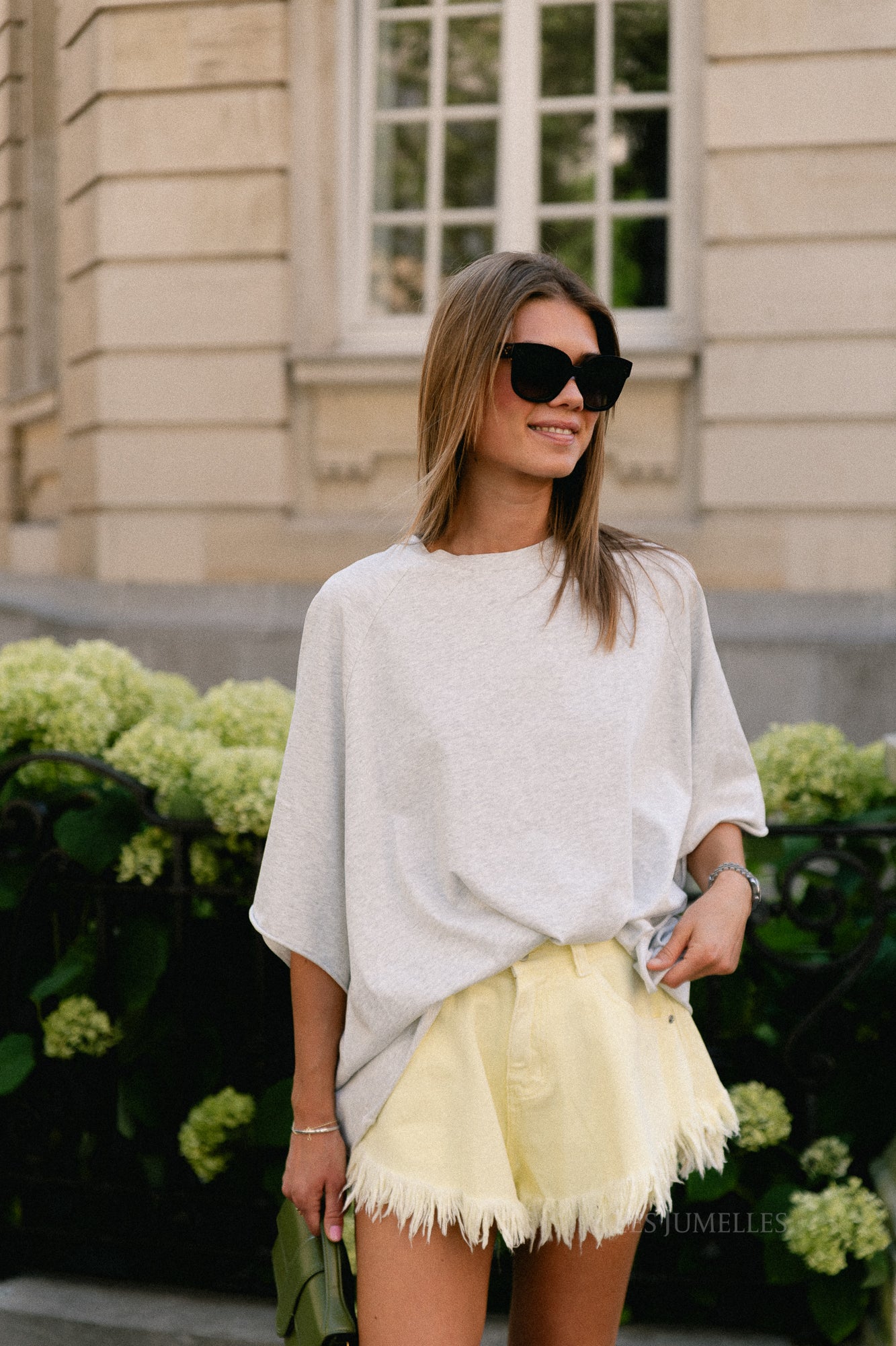 Margot denim shorts light yellow