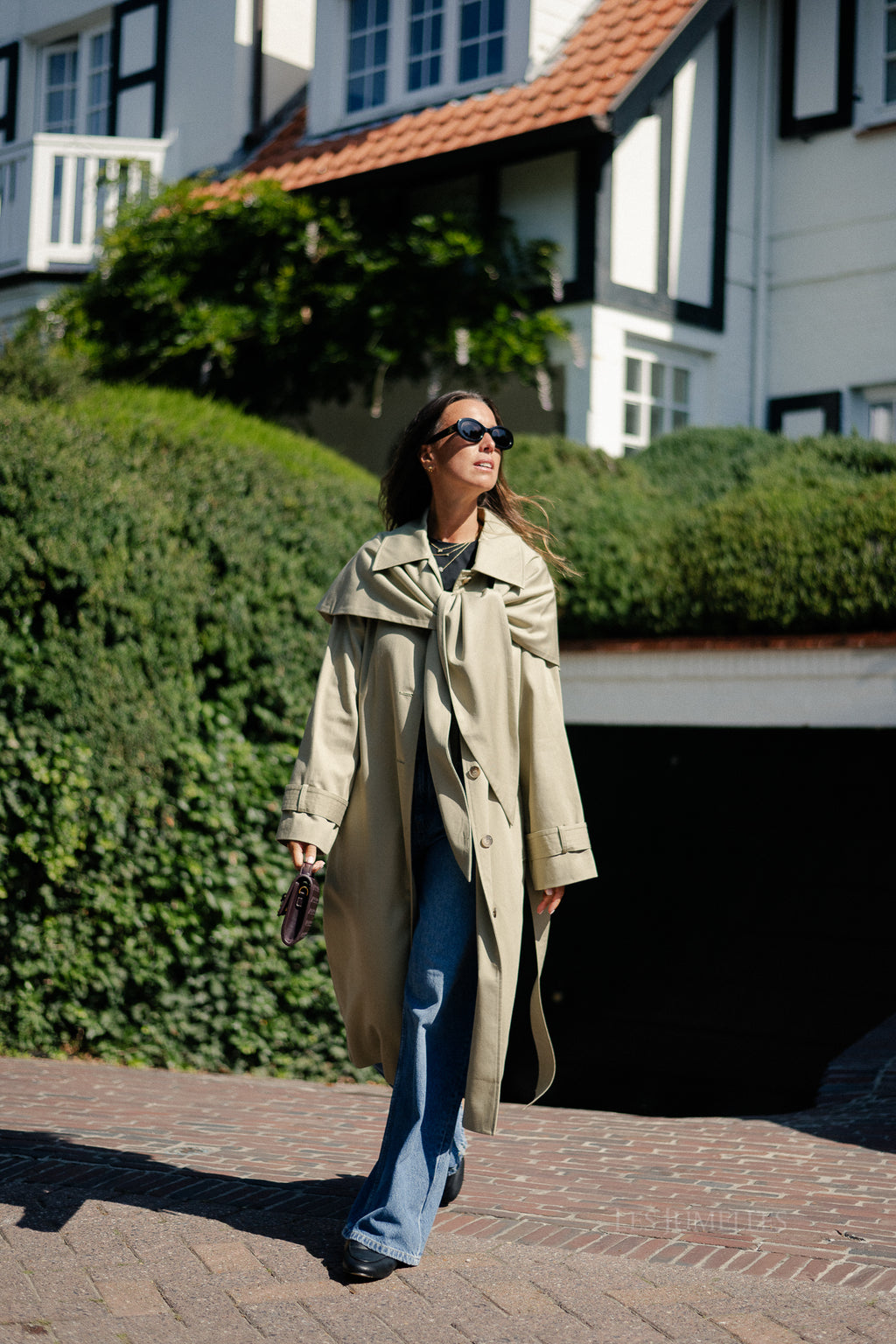 SLFSandra scarf coat slate green