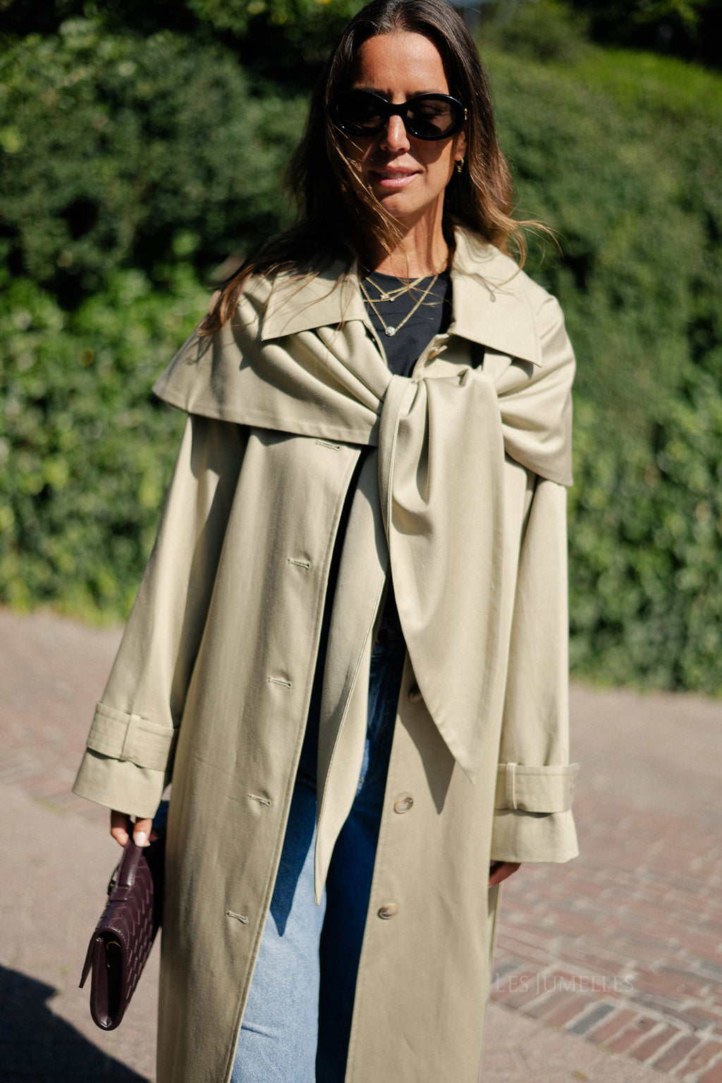 SLFSandra scarf coat slate green