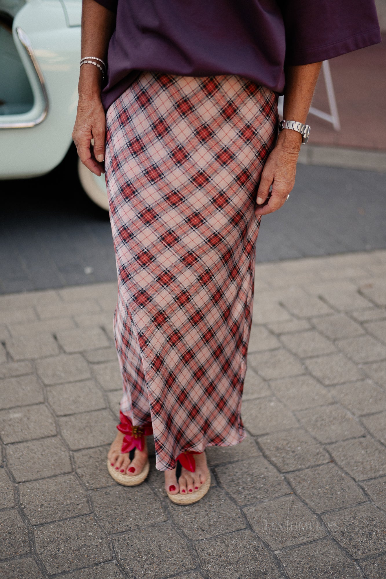 Silva skirt pink check