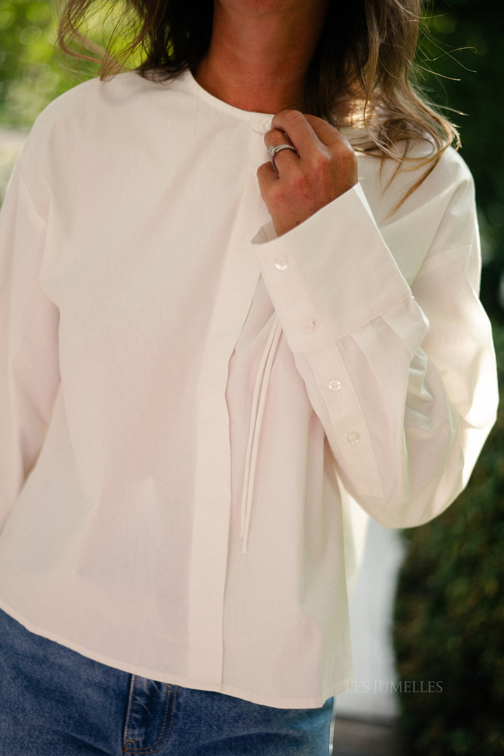 YASLea LS short shirt star white