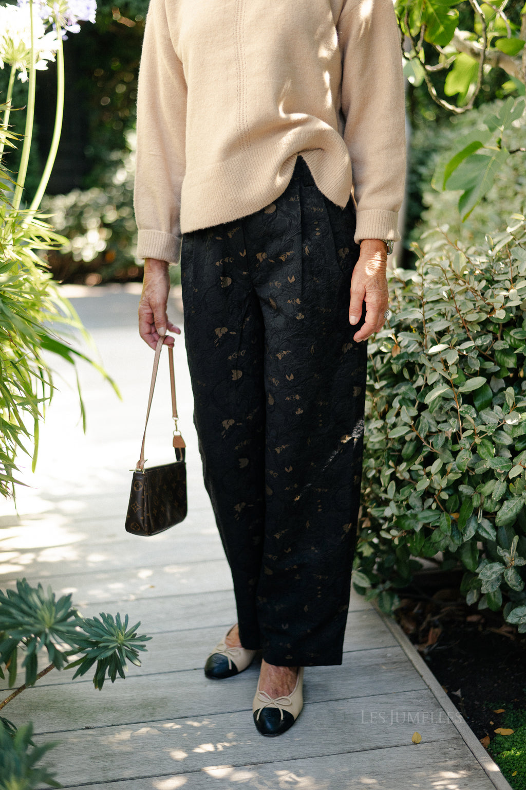 OBJLovia HW barrel pant black/seal brown