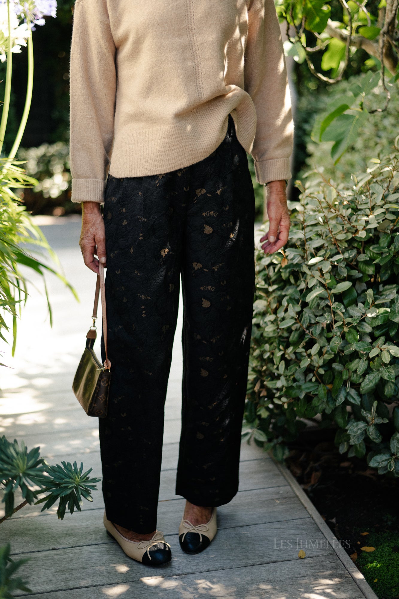 OBJLovia HW barrel pant black/seal brown