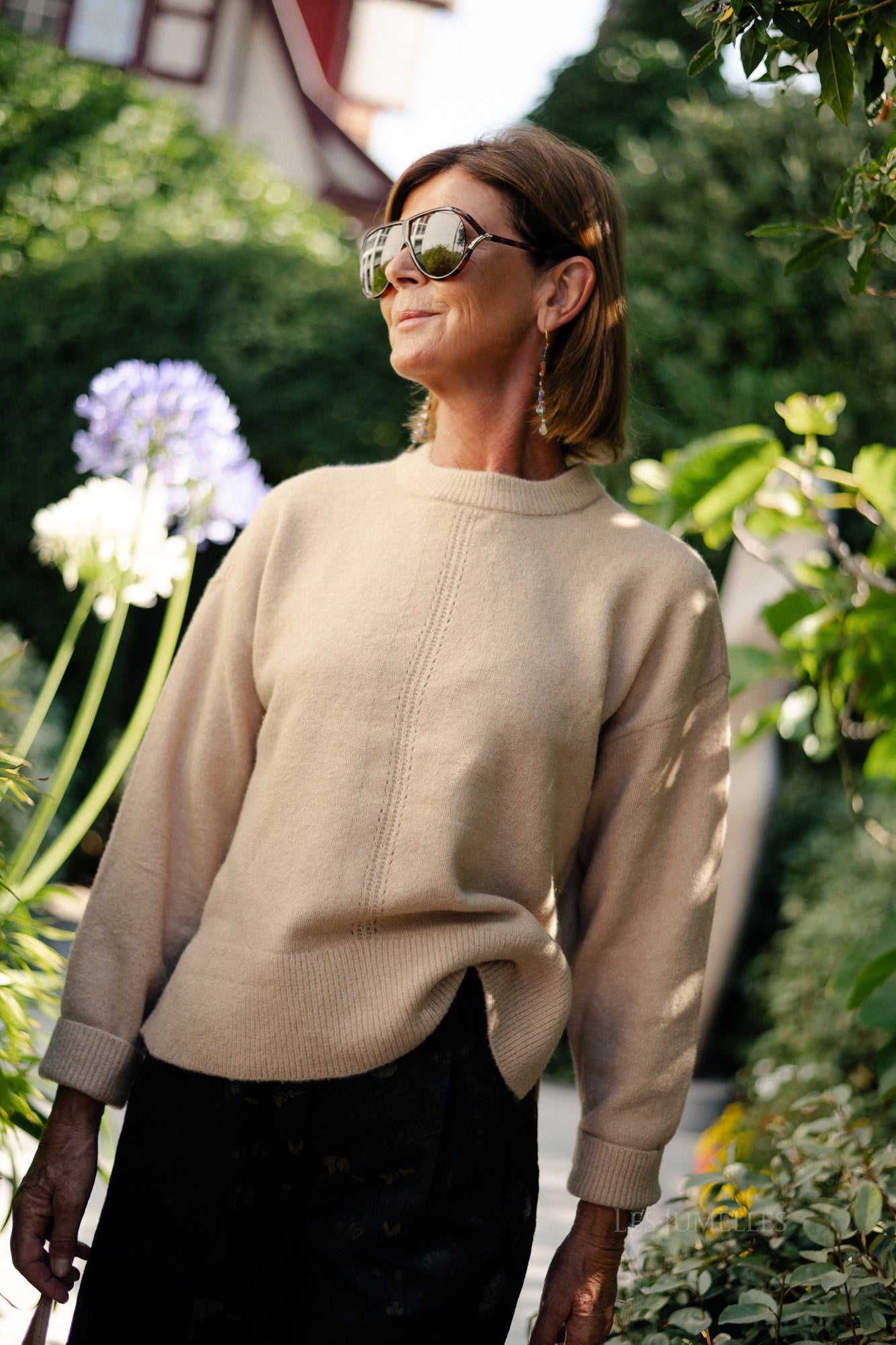 OBJJuno L/S O-neck knit tannin/melange