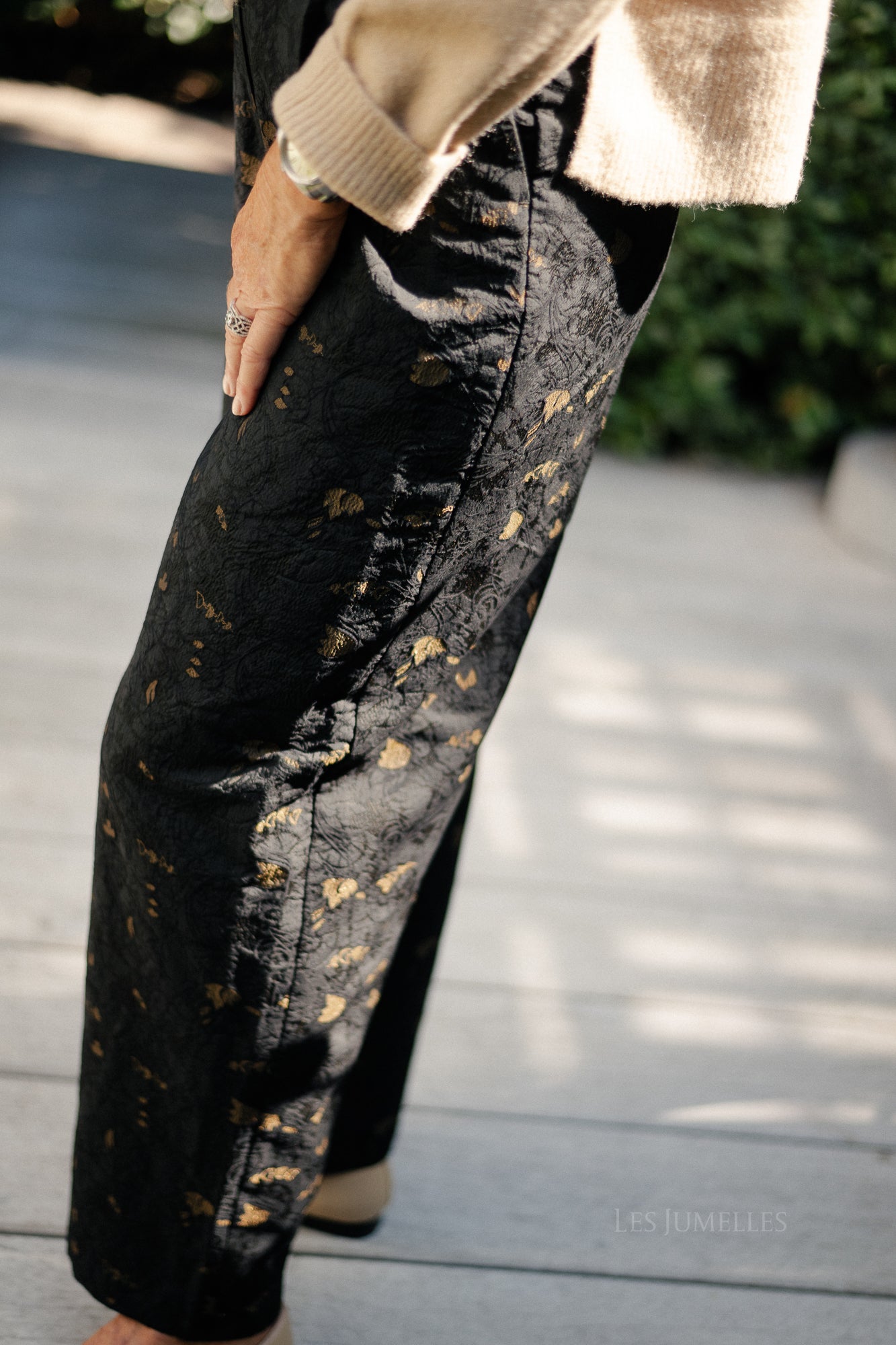 OBJLovia HW barrel pant black/seal brown