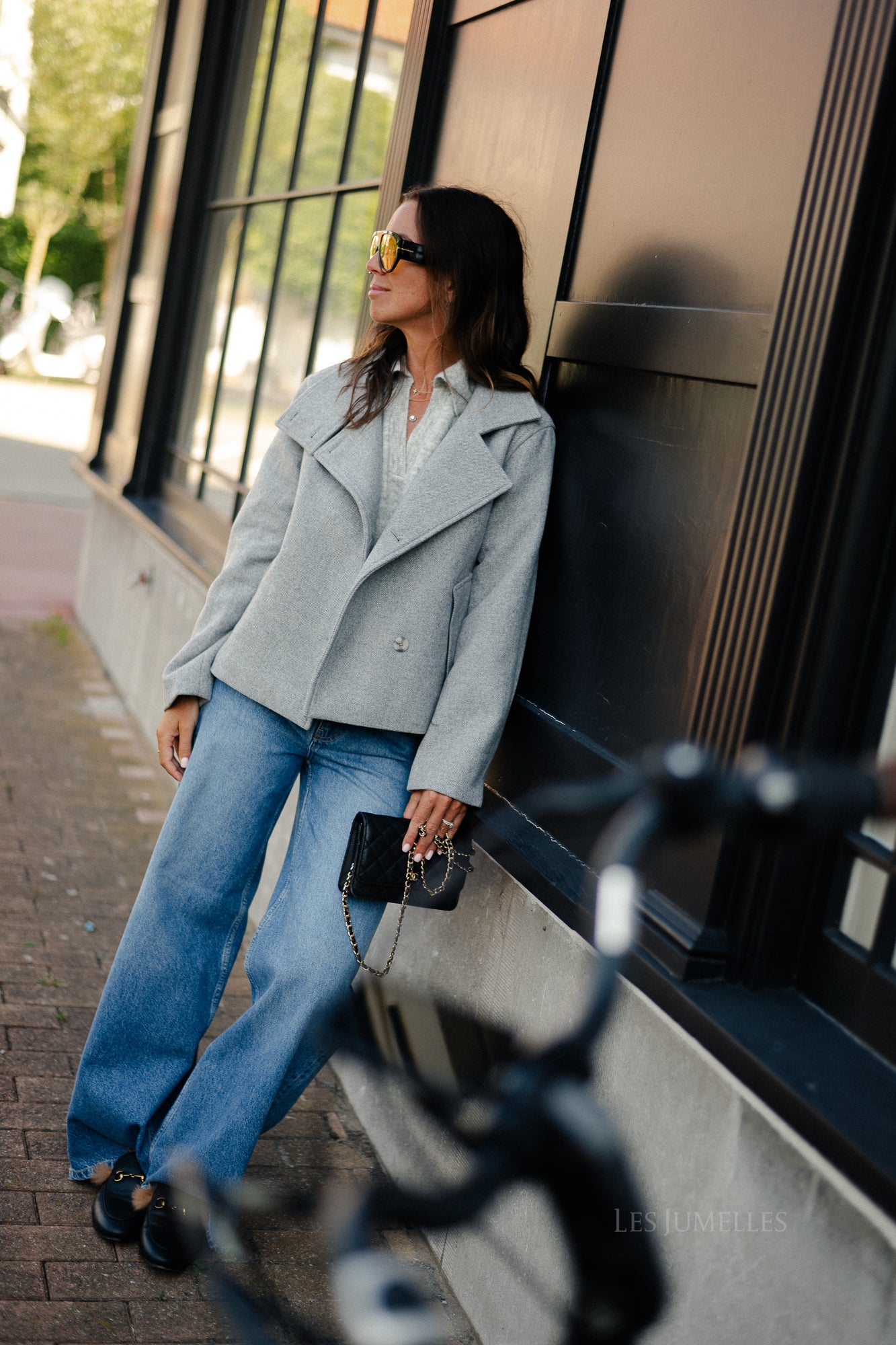 OBJRiki short jacket medium grey melange