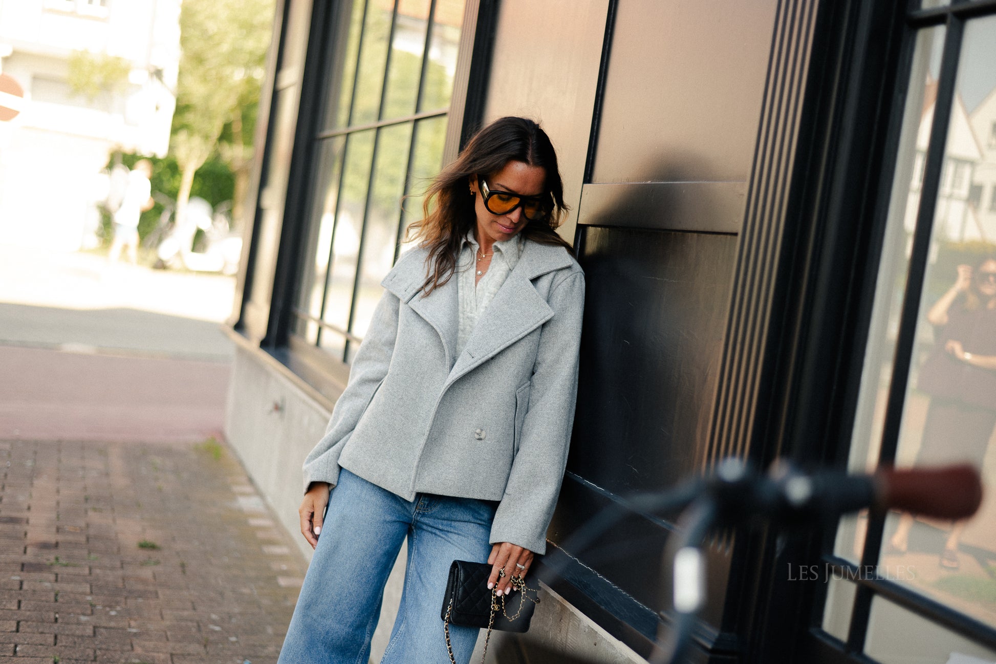 OBJRiki short jacket medium grey melange