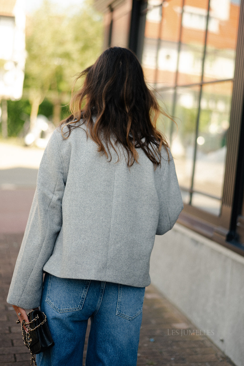 OBJRiki short jacket medium grey melange