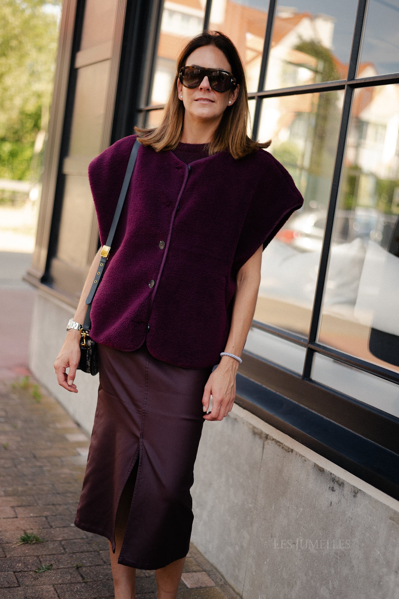 SLFSmilla short teddy vest fig
