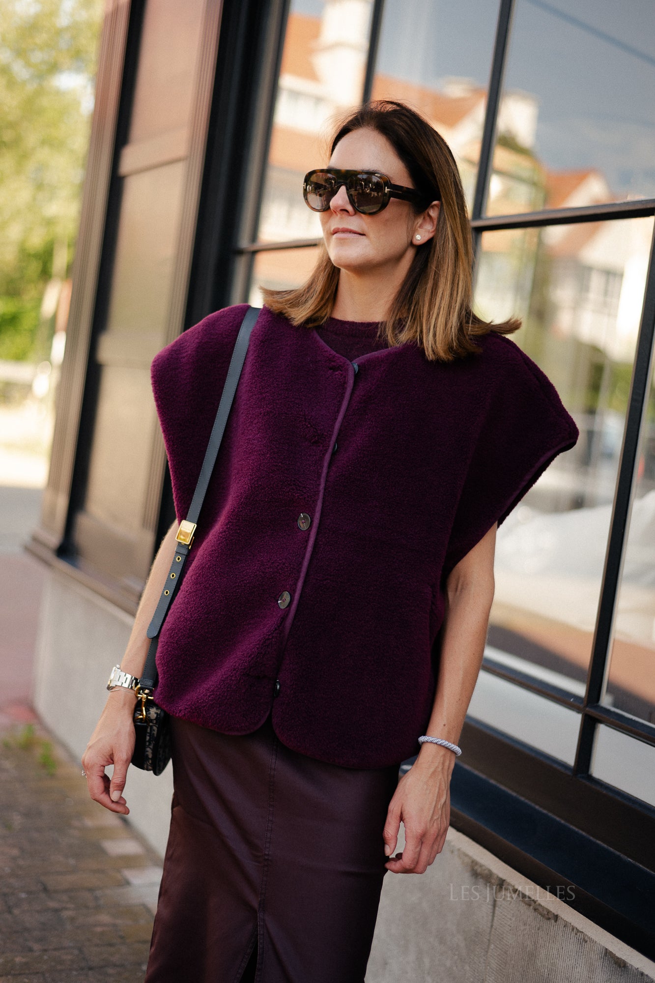 SLFSmilla short teddy vest fig