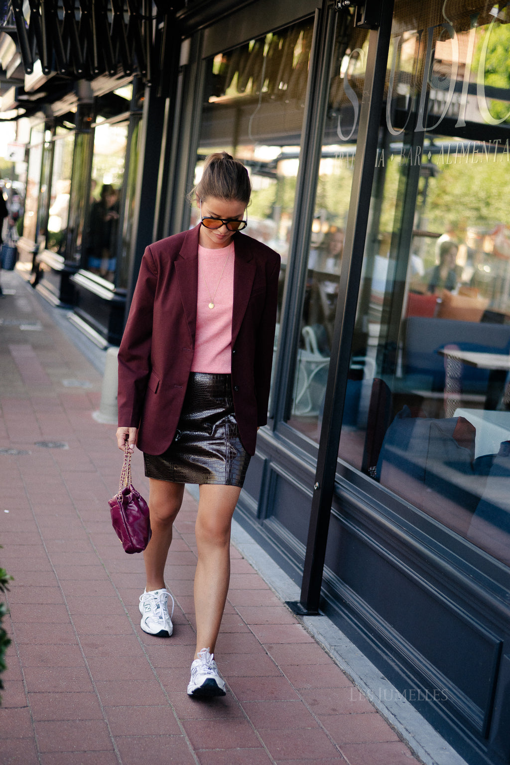 ROULia LS oversized blazer decadent chocolate