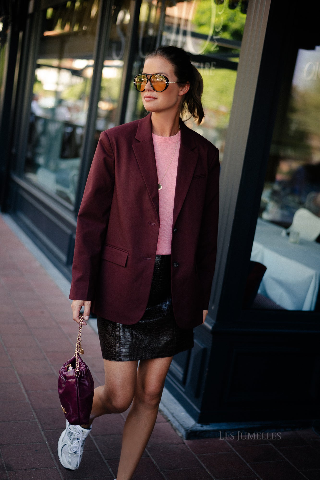 ROULia LS oversized blazer decadent chocolate
