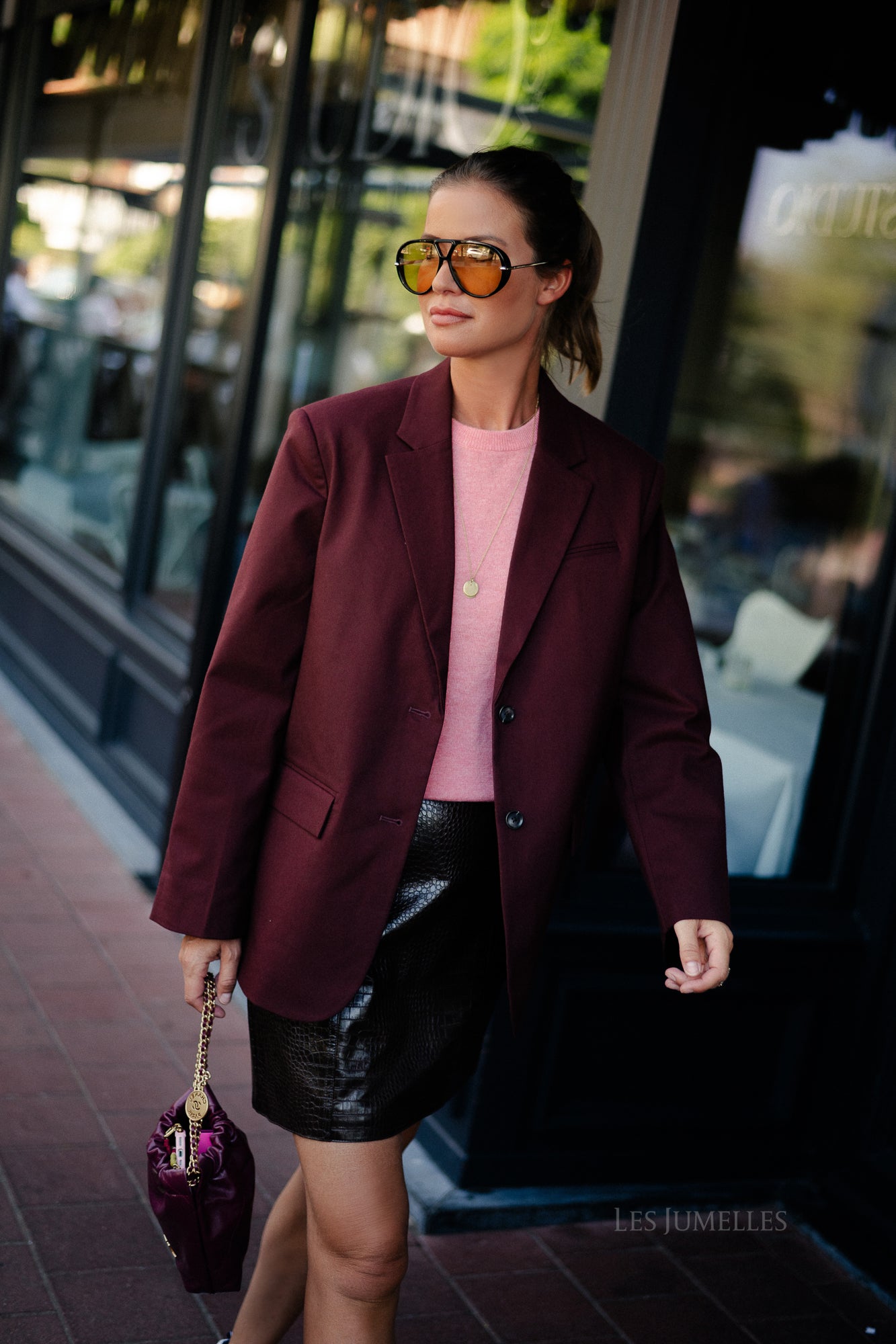 ROULia LS oversized blazer decadent chocolate