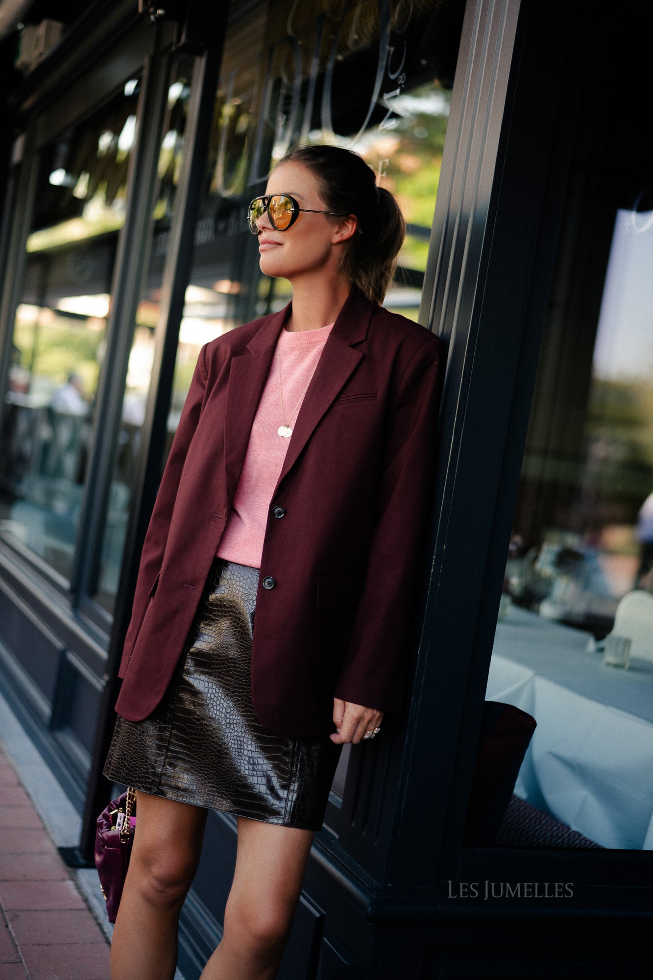 ROULia LS oversized blazer decadent chocolate