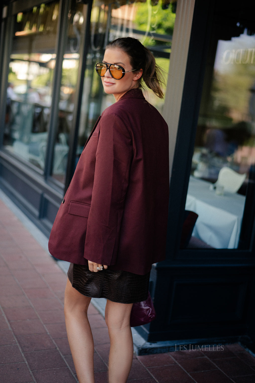 ROULia LS oversized blazer decadent chocolate