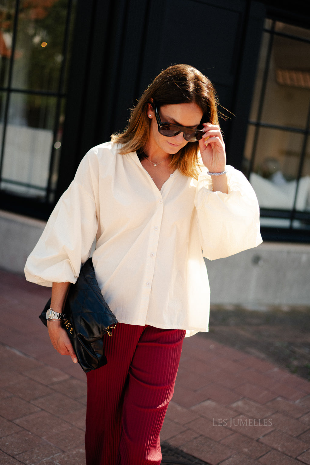 Macy LS blouse ecru