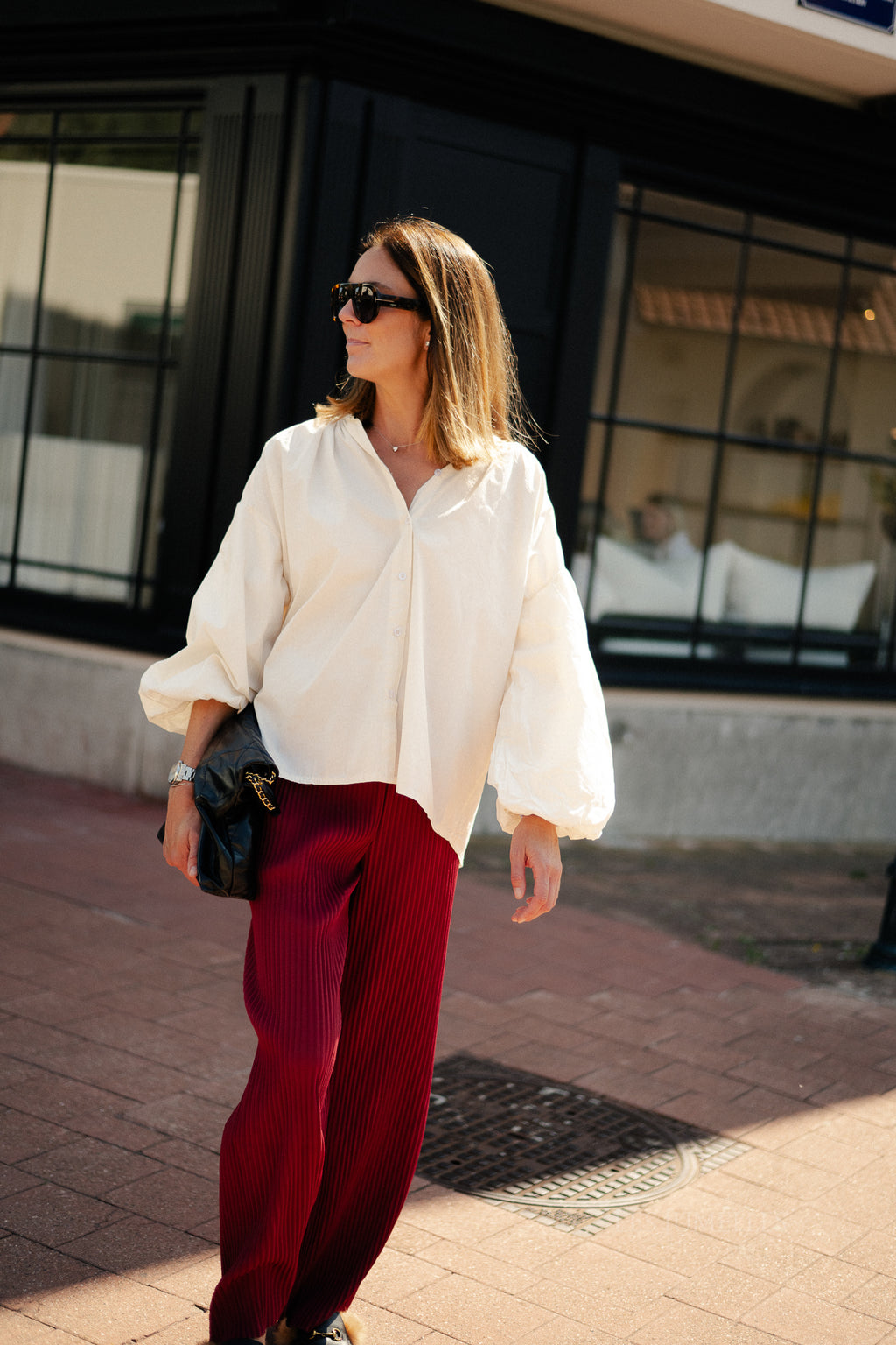 Macy LS blouse ecru