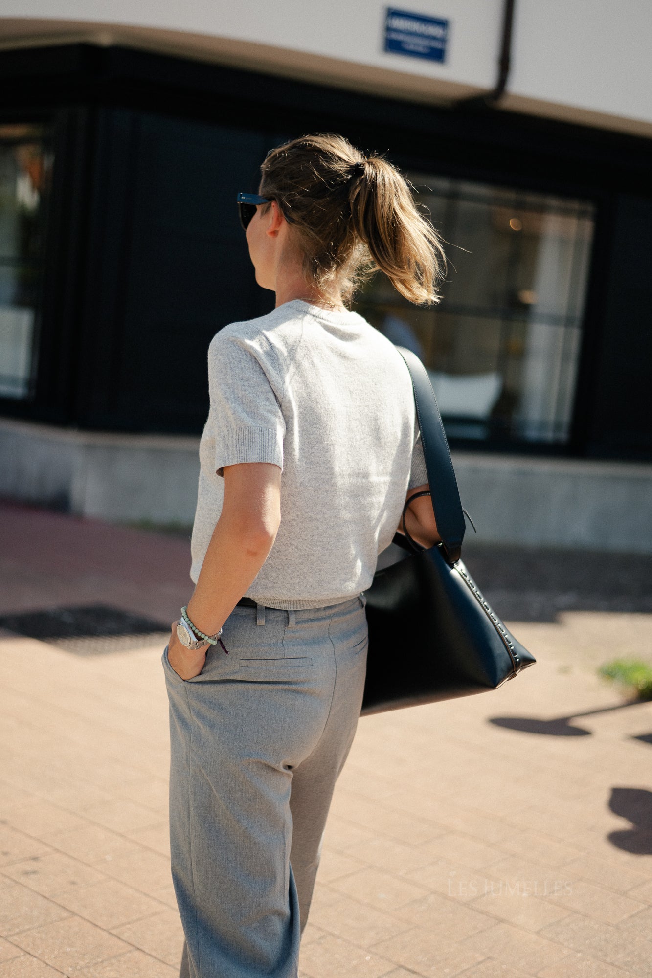 ROUKate SS O-neck knit light grey melange