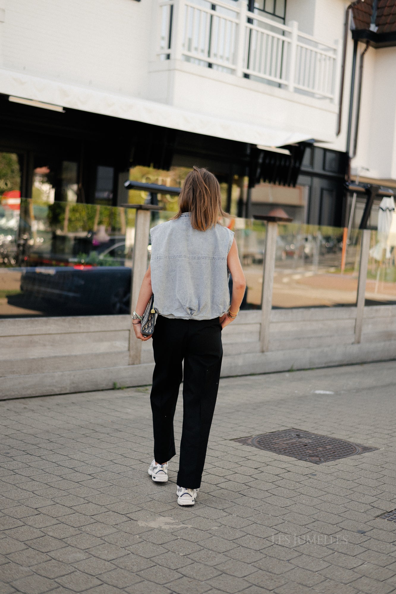 Joelle utility vest washed denim