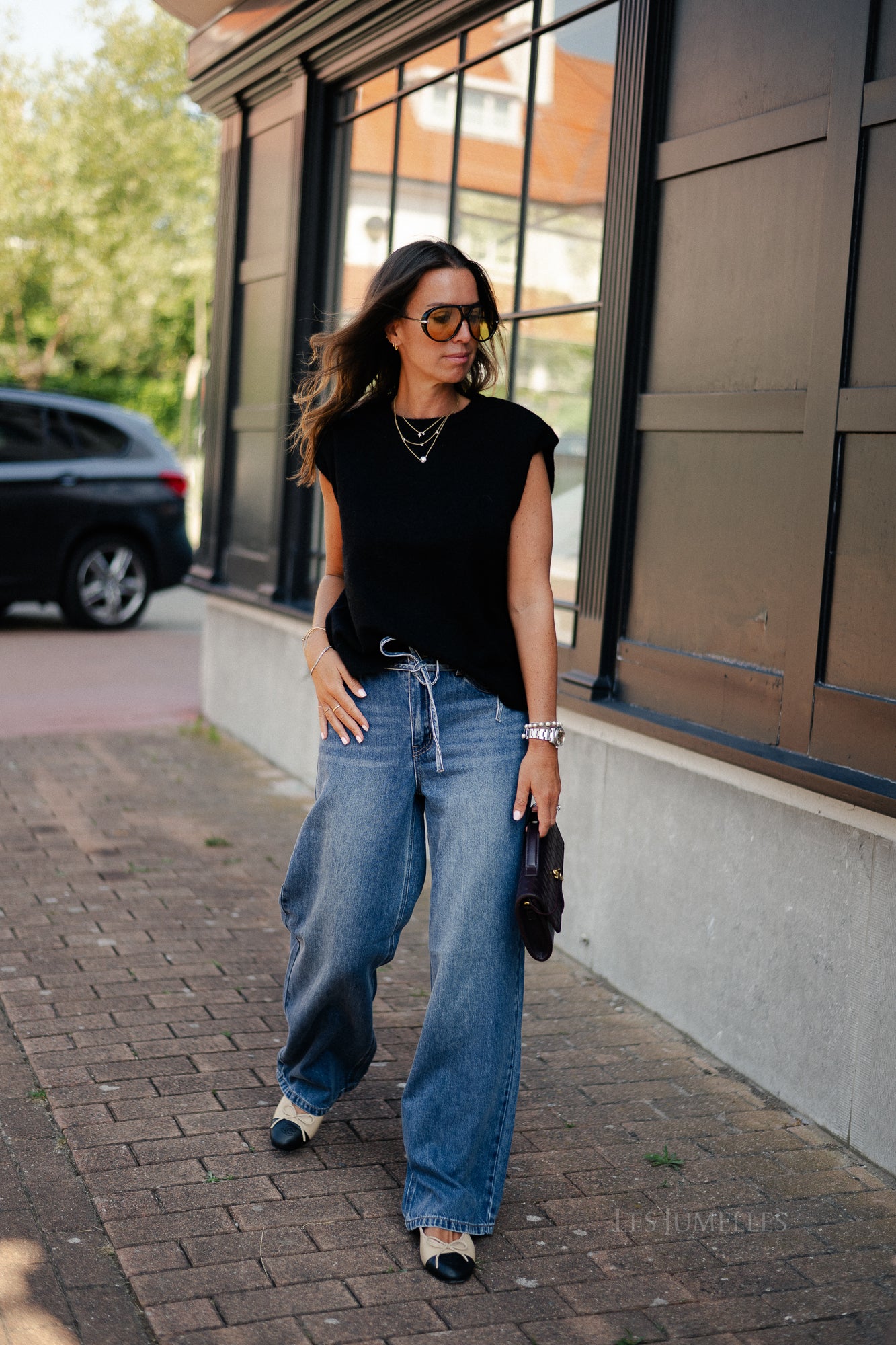 OBJRosie MW wide medium blue denim