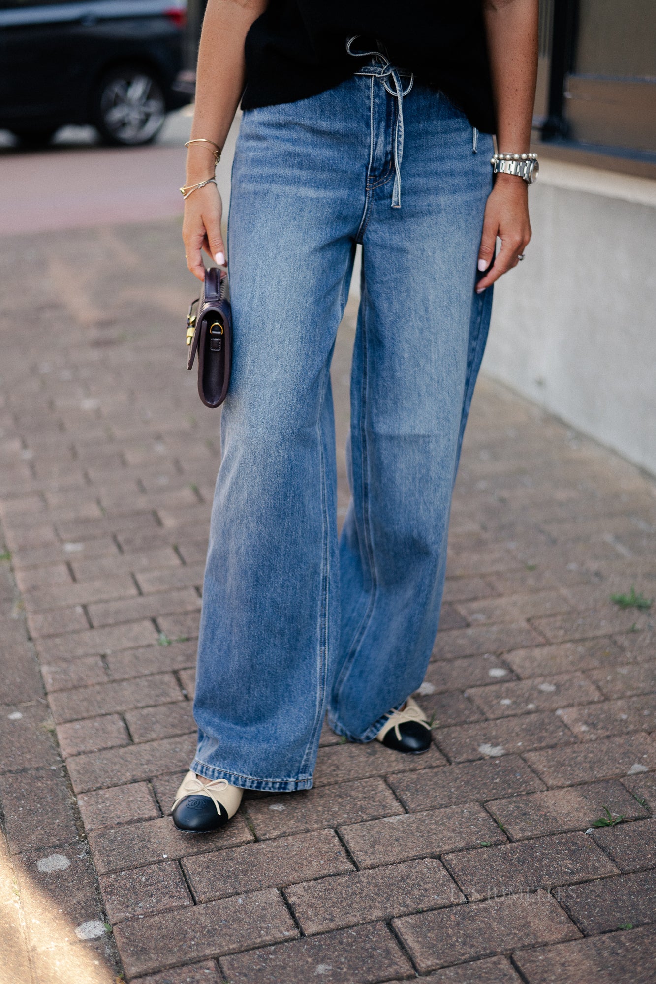 OBJRosie MW wide medium blue denim