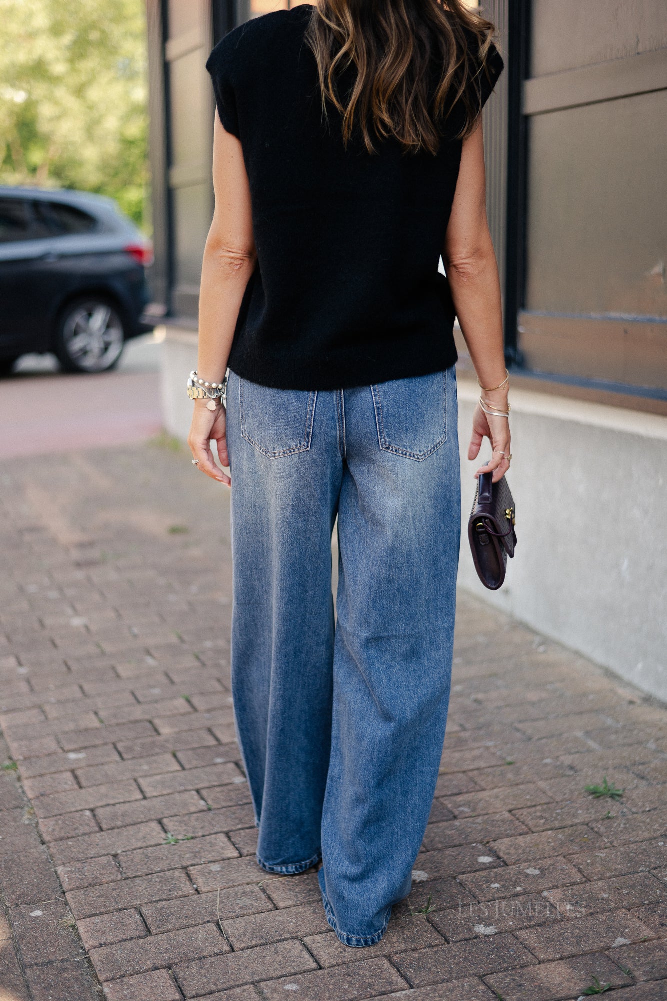 OBJRosie MW wide medium blue denim